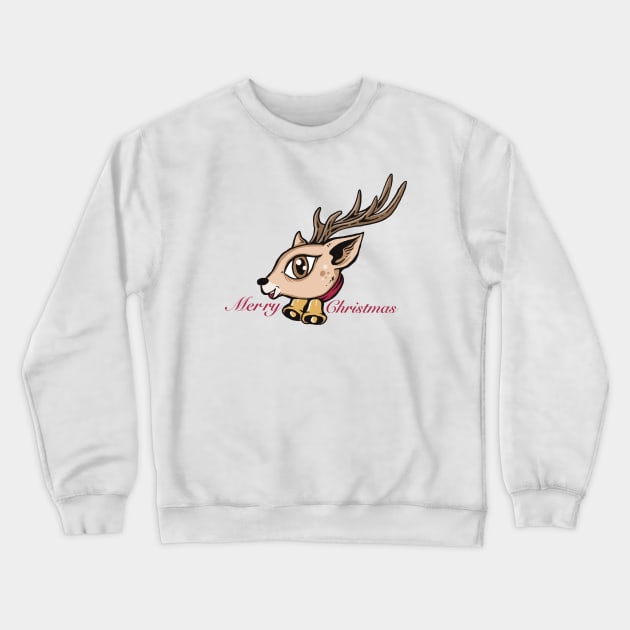 cute christmas reindeer Crewneck Sweatshirt by Paundra